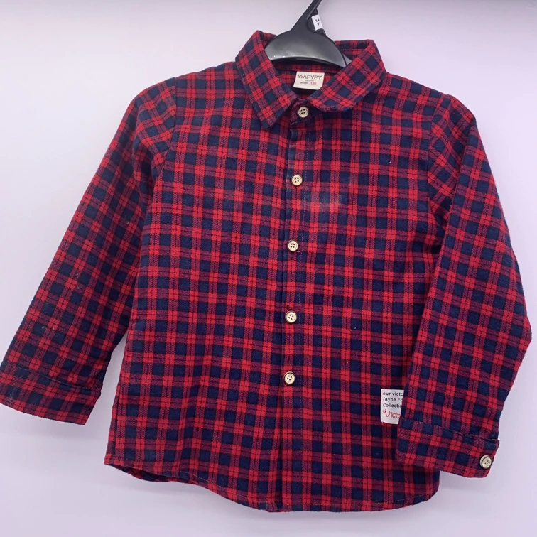 Factory Stock Boys Children Casual Fashion Flannel Checks Plaids Shirts
