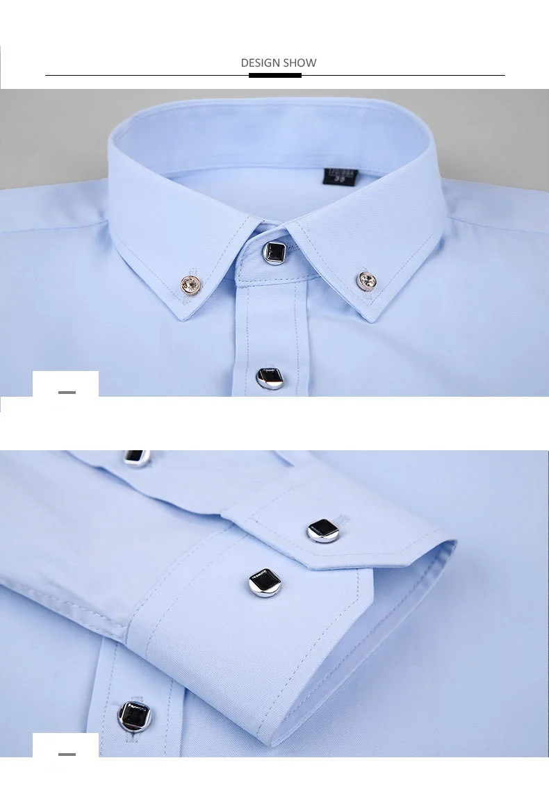 Pure Cotton Oxford Long Sleeve Mens Shirts Button Down Office and Business Shirts for Men
