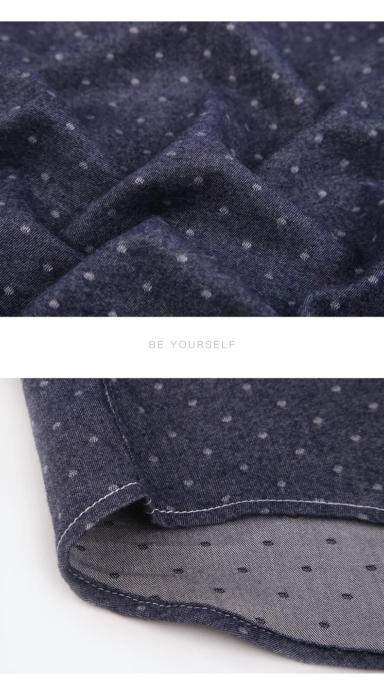 Men's Pure Cotton Regular Fit Printed Shirt Button Down Collar Polka Dot Print Shirt for Men