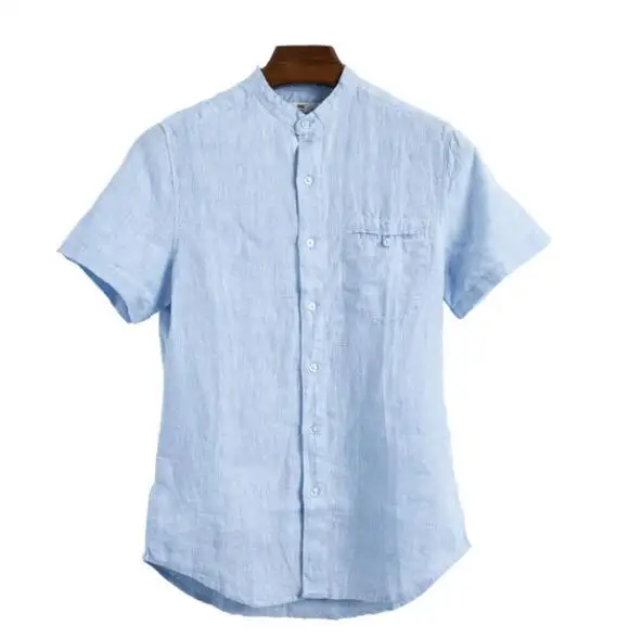 Wholesale Mens Linen Cotton Short Sleeve Summer Shirts