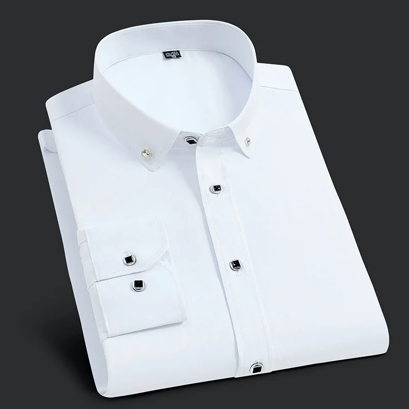 Pure Cotton Oxford Long Sleeve Mens Shirts Button Down Office and Business Shirts for Men