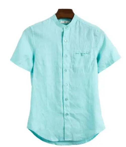 Wholesale Mens Linen Cotton Short Sleeve Summer Shirts