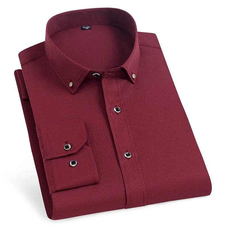 Pure Cotton Oxford Long Sleeve Mens Shirts Button Down Office and Business Shirts for Men