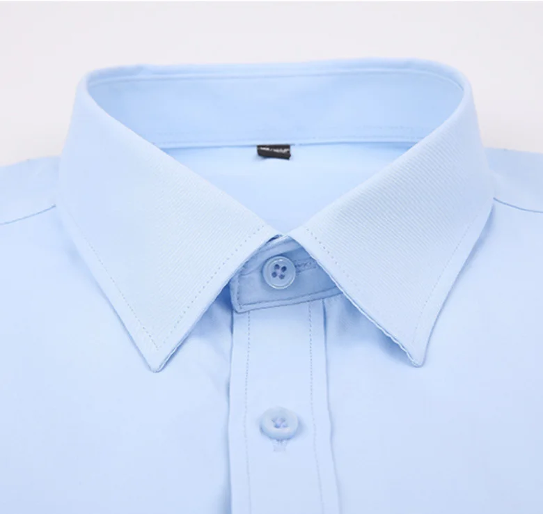 Spring and Autumn Men's Solid Dress Shirts Long Sleeve Business Casual Twill Shirt Working Clothes