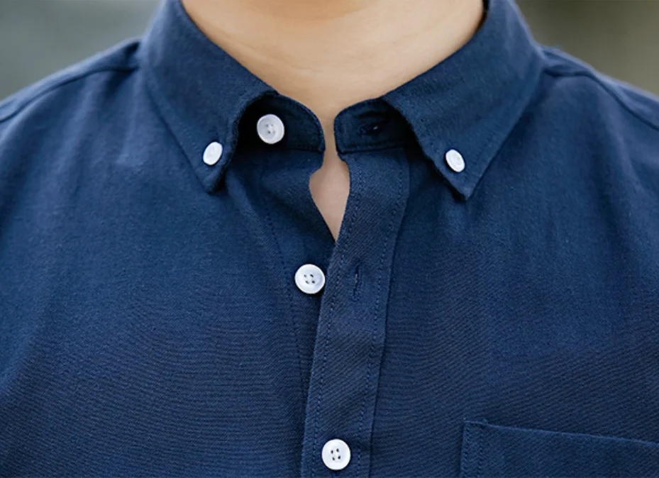 New Style CVC Button Down Collar Regular Fit Shirt Long Sleeve Casual Oxford Shirt for Men