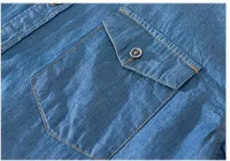 Plain Dyed Men Cotton Denim Jeans Shirts China Manufacturer