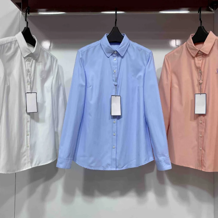 Women Office Dress Shirts Cotton Elastic Spandex Slim Fit Shirt Blouse