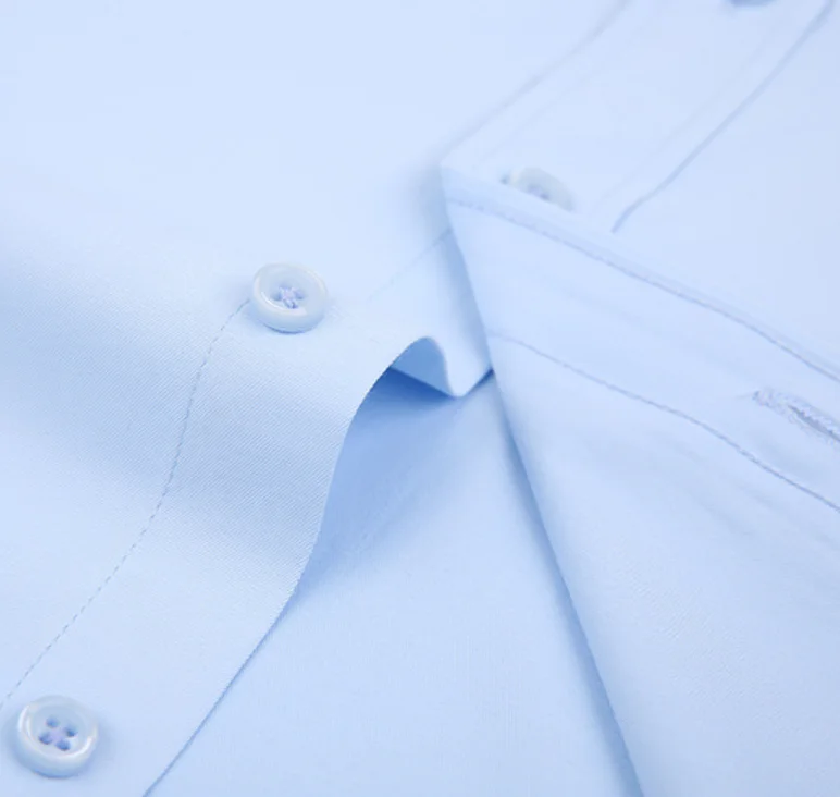 Spring and Autumn Men's Solid Dress Shirts Long Sleeve Business Casual Twill Shirt Working Clothes