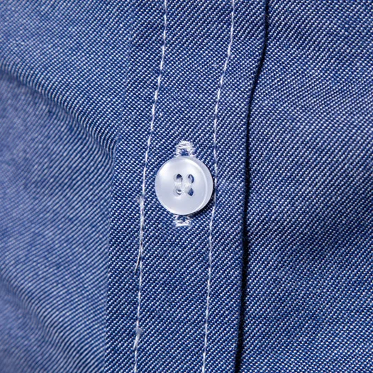 New Design Plus Size Two Pockets With Flaps Long Sleeve Denim Shirt for Men
