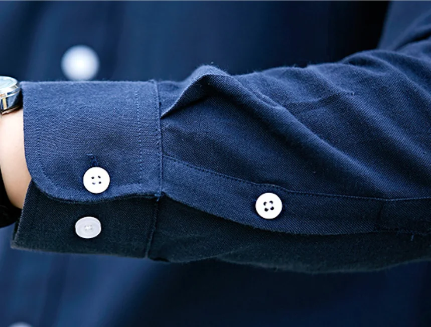 New Style CVC Button Down Collar Regular Fit Shirt Long Sleeve Casual Oxford Shirt for Men