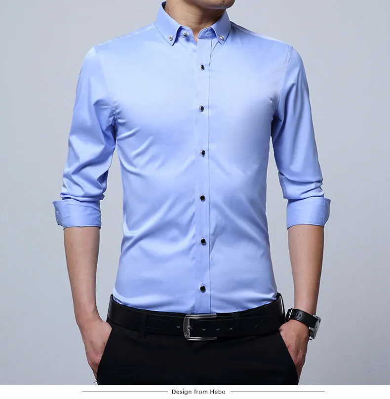 Pure Cotton Oxford Long Sleeve Mens Shirts Button Down Office and Business Shirts for Men
