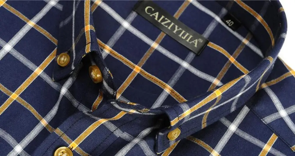 Men's Factory Custom Pure Cotton Plaid Long Sleeve Casual Shirts
