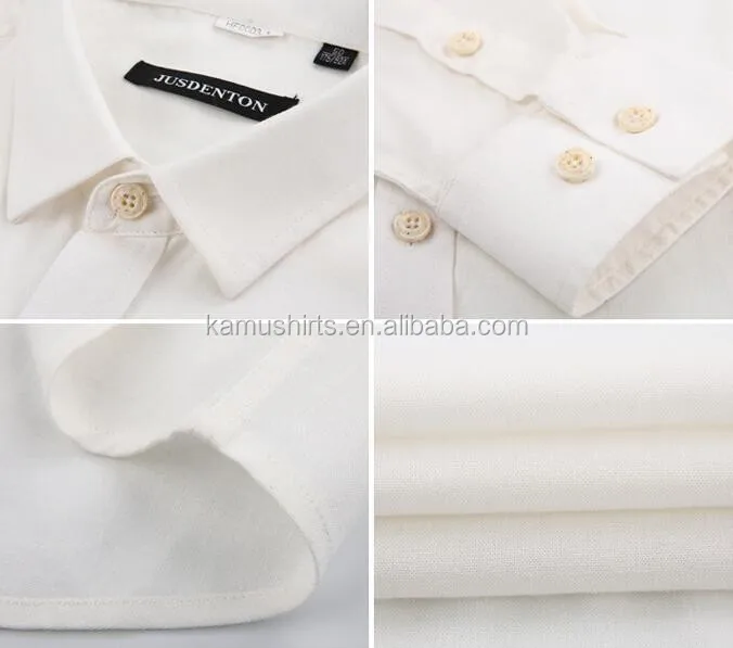 Mens Casual  Linen Cotton Long Sleeve Shirt
