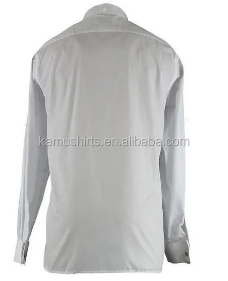 Mens Pique-Front Pleats Front Wingtip-Collar Tuxedo Dress Shirt