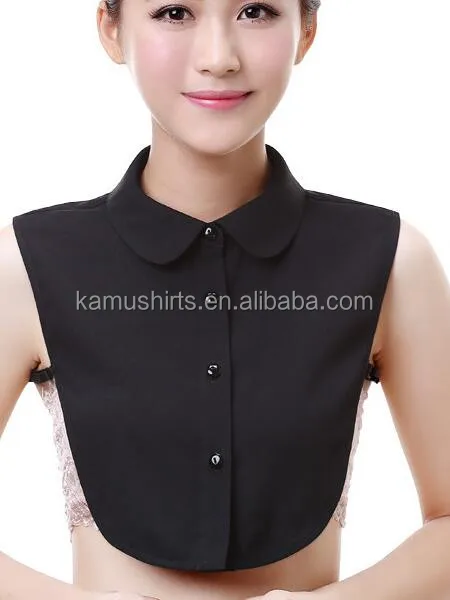 Girls Women Peter-Pan Collar Half Shirt Blouse