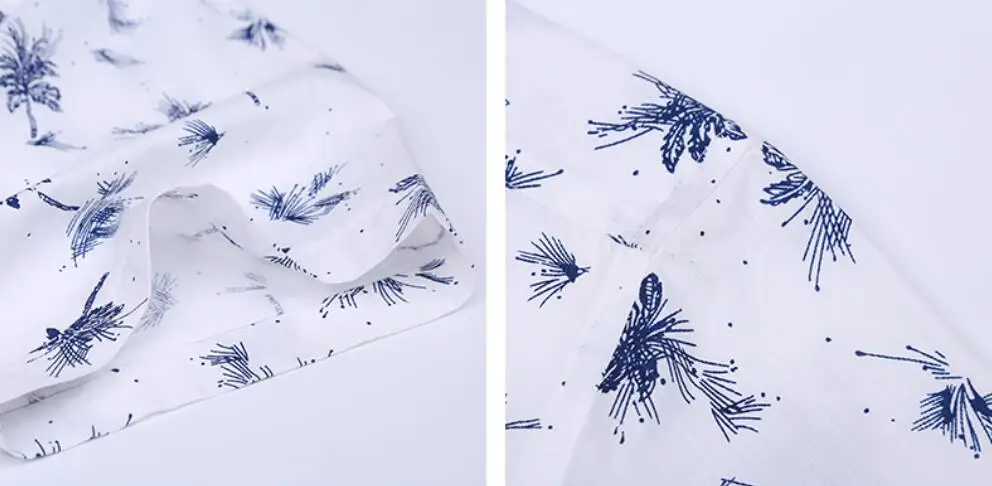 Custom Summer Turn Down Collar Short Sleeve Printed Floral Shirt for Men