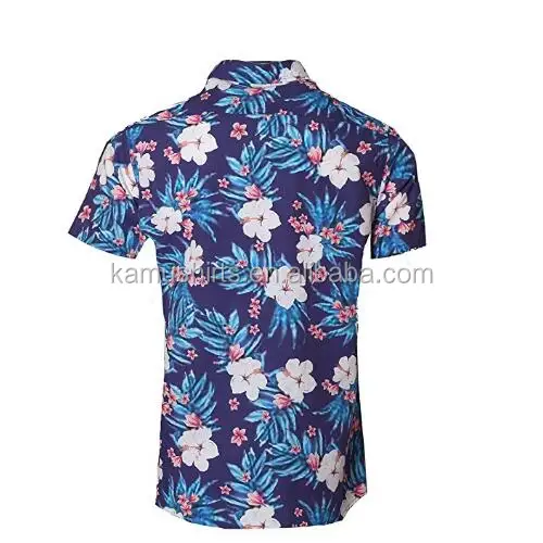 Hawaiian Shirts Mens Flower Print Beach Party Holiday Summer Short Sleeve Shirts