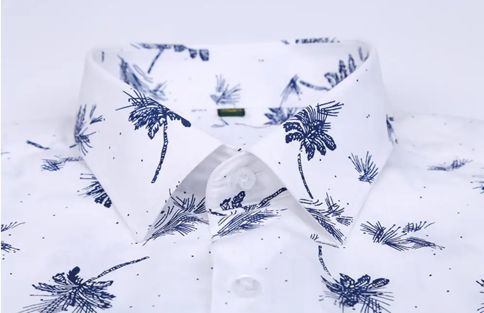 Custom Summer Turn Down Collar Short Sleeve Printed Floral Shirt for Men