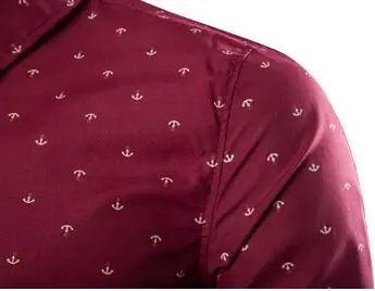 Men's Printed Shirt Turn Down Collar Casual Slim Fit Long Sleeve Print Shirt for Men