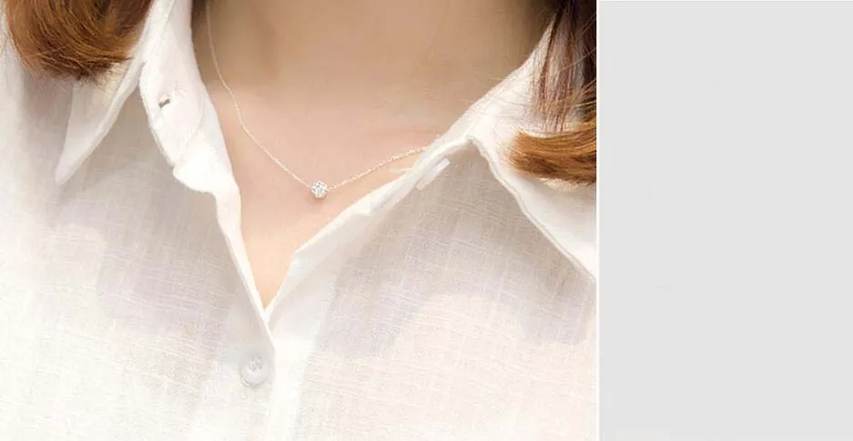 High Quality Office Lady White Color One Pocket Long Sleeve Dress Shirt for Women