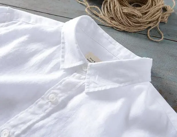 High Grade Classic Long Sleeve Linen Cotton Shirt for Men