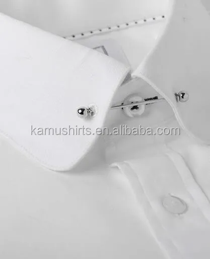 Mens Button Down Collar White French Cuff Dress Shirts 100% Cotton Anti-Wrinkle Breathable Poplin Spring