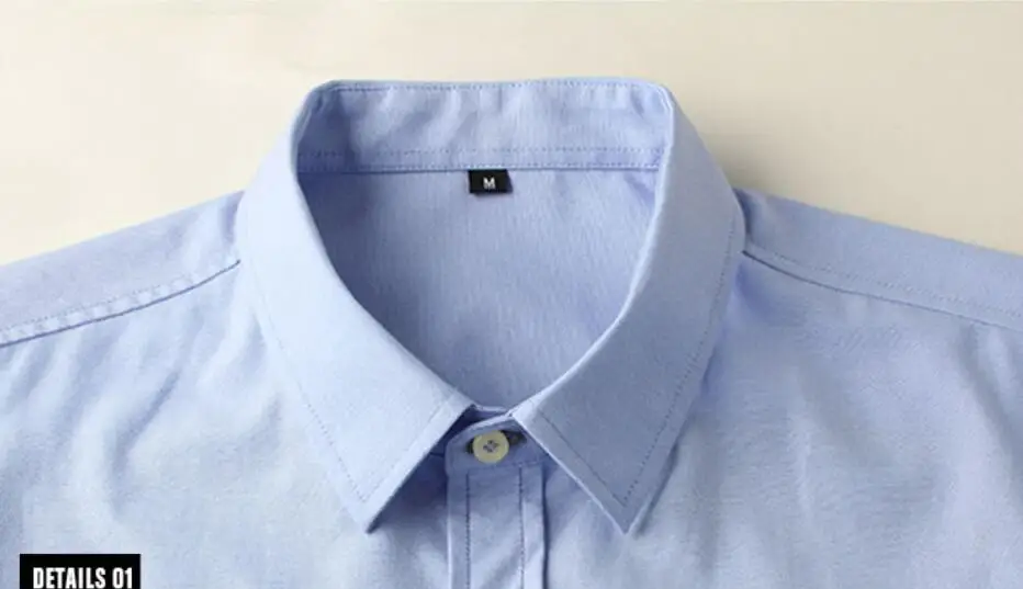 Korean Style Collar Contrast CVC Long Sleeve Slim Fit Fashion Casual Shirts for Men