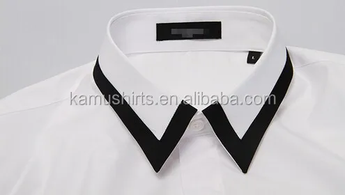 New Stylish Long Sleeve Dress Shirts Men White Black Mens Dress Shirt