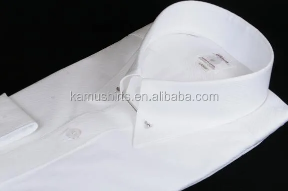Mens Button Down Collar White French Cuff Dress Shirts 100% Cotton Anti-Wrinkle Breathable Poplin Spring