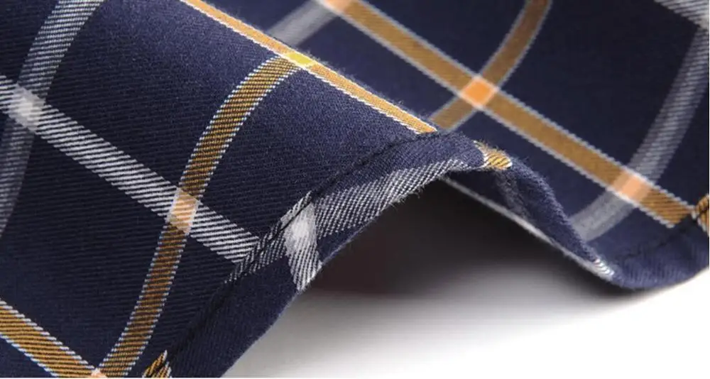 Men's Factory Custom Pure Cotton Plaid Long Sleeve Casual Shirts