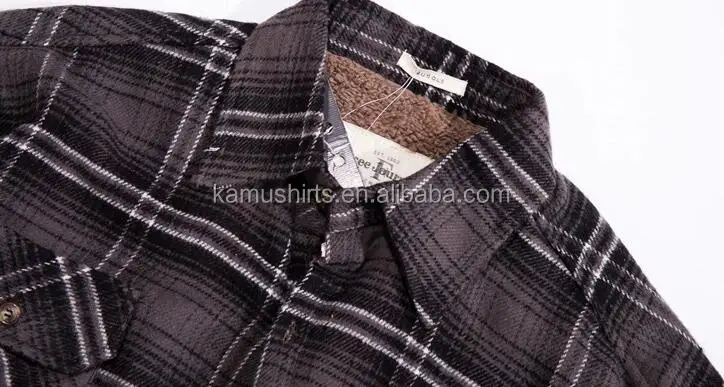 Mens Quilted Flannel Sherpa Lining Winter Warm Shirts