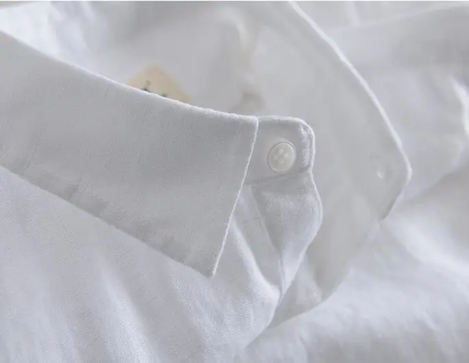 High Grade Classic Long Sleeve Linen Cotton Shirt for Men