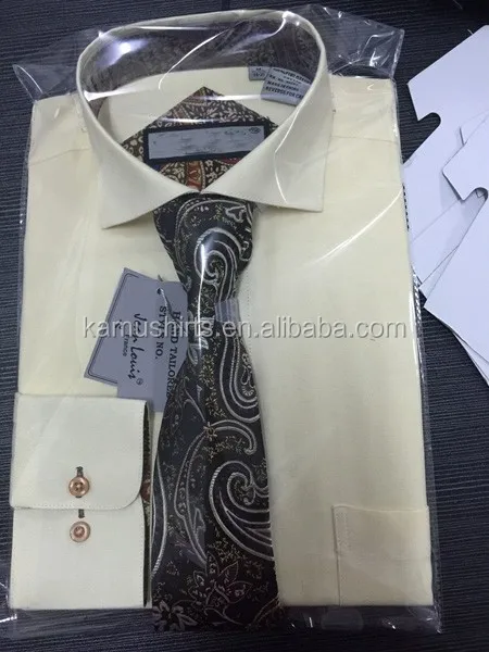 Men's Dress Formal Shirts With Tie Cufflinks Set