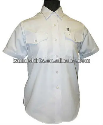 Man air Line Pilot Uniform Shirt White Pilot Shirt Short Sleeve Pilot Shirts