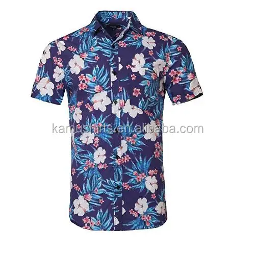 Hawaiian Shirts Mens Flower Print Beach Party Holiday Summer Short Sleeve Shirts