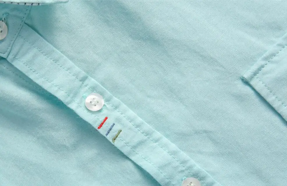 Summer Half Sleeve With Loops Linen Shirt Two Flap Pockets Slim Fit Casual Linen Cotton Shirt for Men