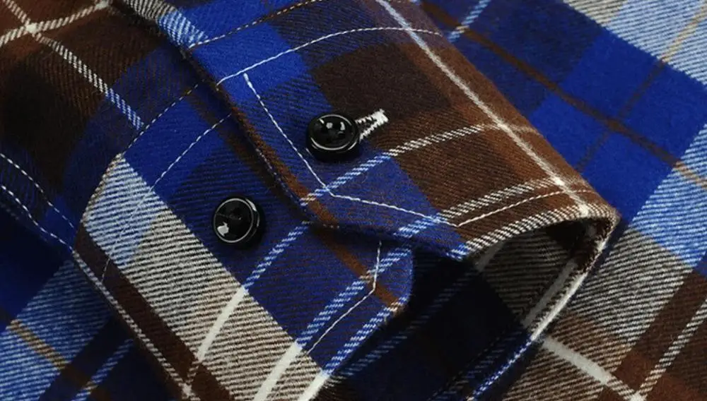OEM Turn Down Collar Classic Design Long Sleeve Casual Flannel Plaids Shirts for Men