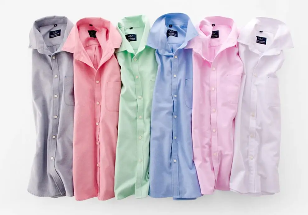 Factory Wholesale Solid Plus Size Button Down Collar Long Sleeve Oxford Shirts for Men