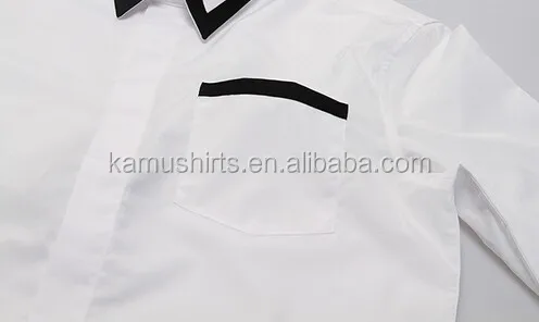 New Stylish Long Sleeve Dress Shirts Men White Black Mens Dress Shirt