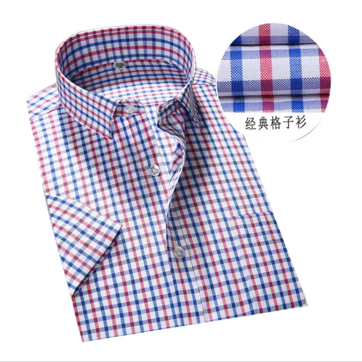 Wholesale High Quality Short Sleeve Checks Casual Shirts for Men