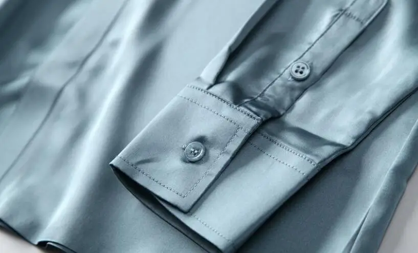 Mens Slim Shirts Satin Silk Shirts for Man Dress Formal Shirts