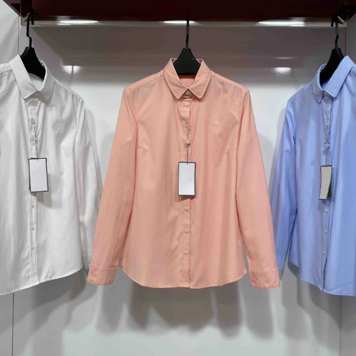 Women Office Dress Shirts Cotton Elastic Spandex Slim Fit Shirt Blouse