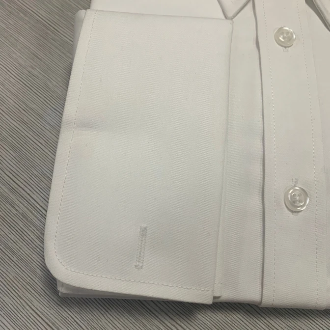 Mens Button Down Collar White French Cuff Dress Shirts 100% Cotton Anti-Wrinkle Breathable Poplin Spring