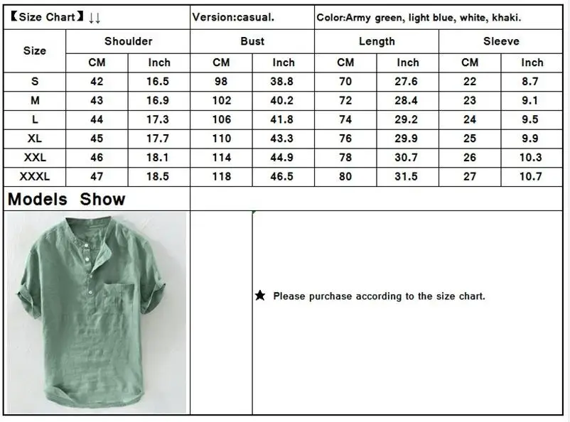 Summer Half Sleeve With Loops Linen Shirt Two Flap Pockets Slim Fit Casual Linen Cotton Shirt for Men