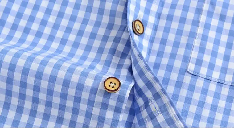 Mens Tailored Fit Button Down Cotton Check Shirts Plaids Shirts for Man