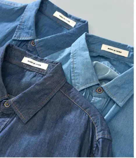 Plain Dyed Men Cotton Denim Jeans Shirts China Manufacturer